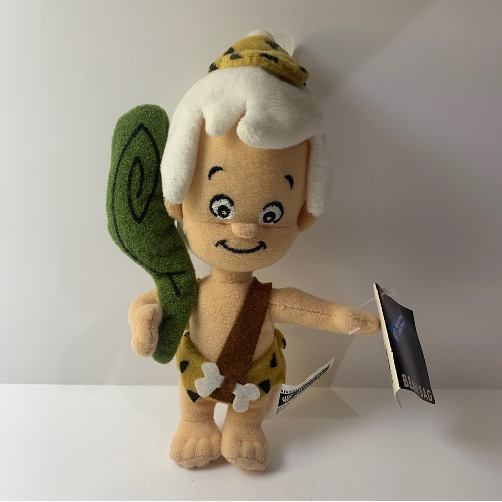 Bamm-Bamm Rubble 7" Bean Baby Flintstones Warner Bros Studio Store Vintage 1999